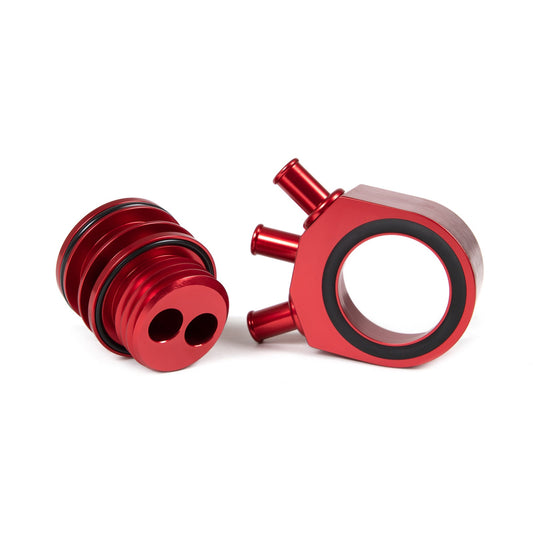 GrimmSpeed Air/Oil Separator - Red - 2002-07 Subaru WRX, 2004-21 Subaru STI GRM078006R