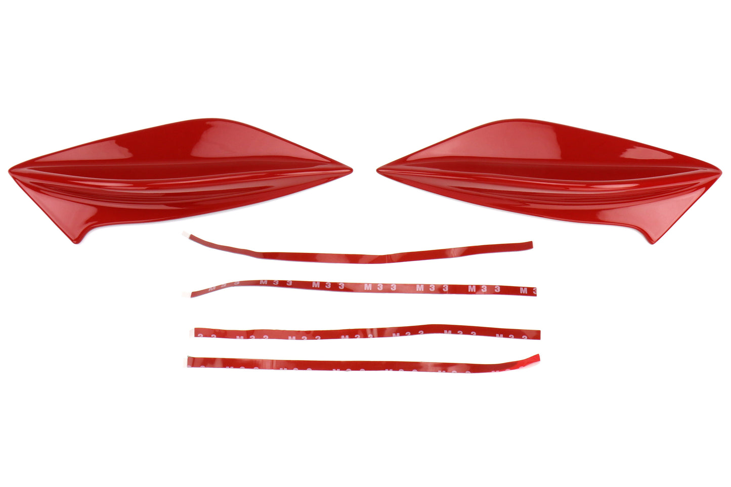 OLM STI Spoiler Side Fins - Pure Red / Ablaze - 2015-2021 Subaru WRX / STI