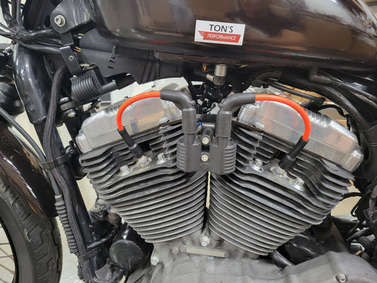 Silicone Plug Wires Harley Sportster 2007+ / PAIR OF SHORT WIRES FOR RELOCATED COIL