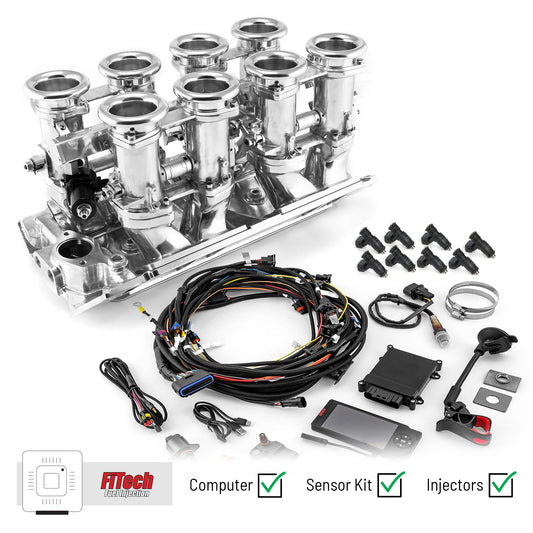 Speedmaster 1-135-001-02 Chevy BBC 454 Downdraft + FiTech Ultra EFI Fuel Injection System [Polished]