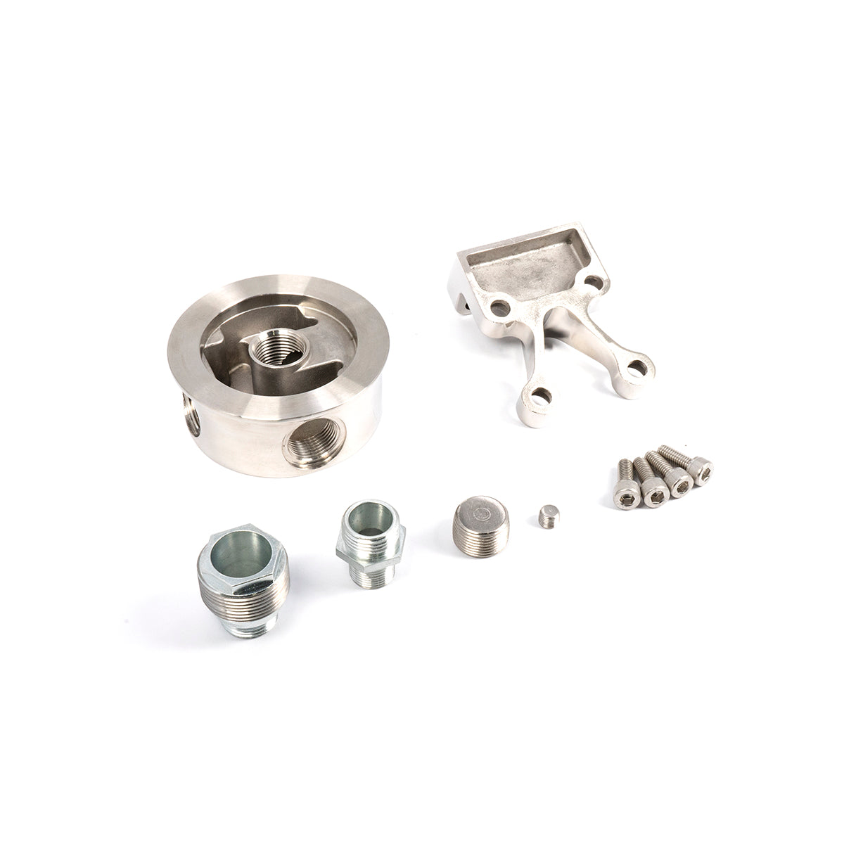 Remote Oil Filter Mount Kit - Polished 304 Stainless Steel ppepower