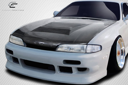 Carbon Creations D-Spec Hood Compatible With 1995-1996 Nissan 240SX - 1 Piece - 114100