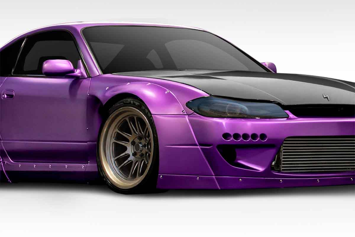 Extreme Dimensions Duraflex TKO RBS Wide Body Front Fenders Compatible With 1999-2002 Nissan S15 Silvia - 2 Piece - 119725