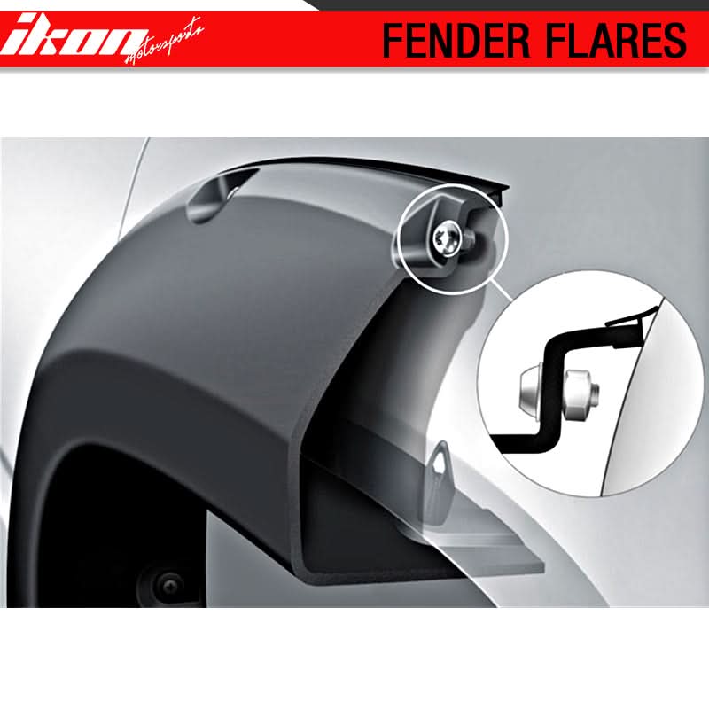 Fit 99-07 F250 F350 Super Duty Pocket Smooth Black ABS Fender Flares