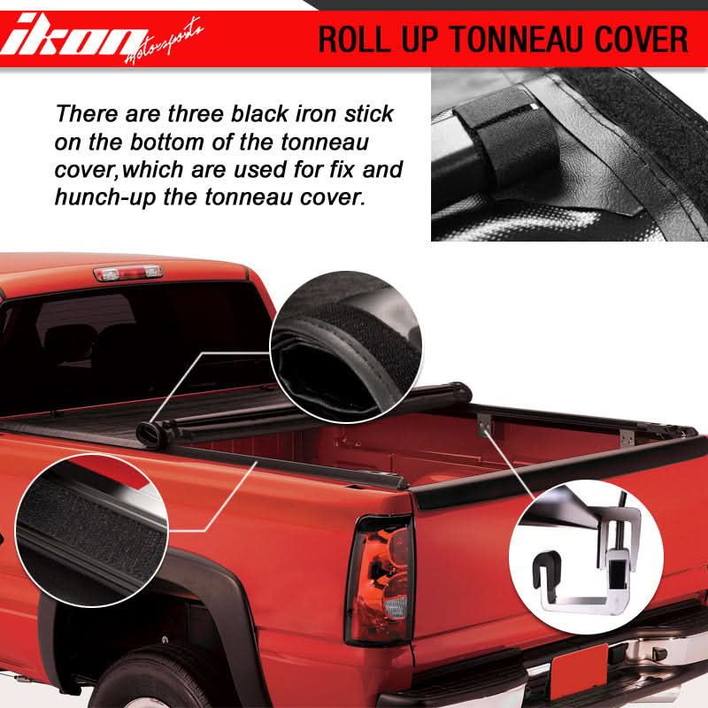 2014-2021 Toyota Tundra 8Ft Fleetside Lock Soft Roll Up Tonneau Cover