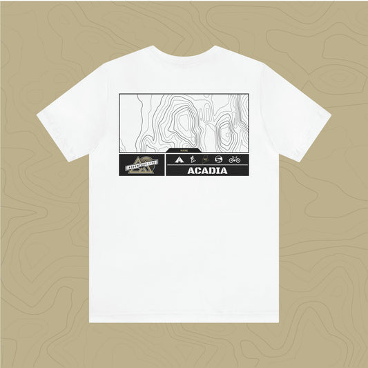 Acadia National Park - Adventure Life Trail Topographic Garment Dyed Tee