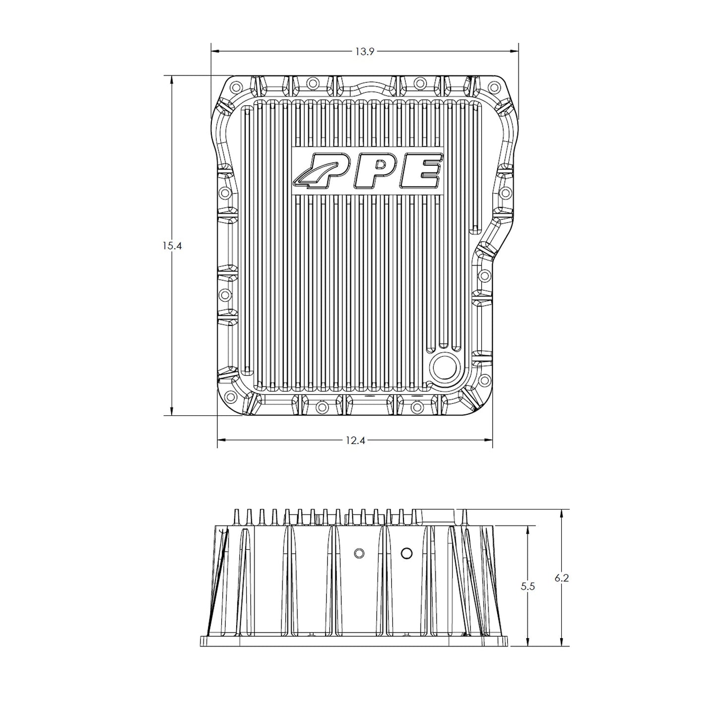 2001-2019 GM 6.6L Duramax w/ Allison 1000-2000-2400 Series Transmission Heavy-Duty DEEP Aluminum Transmission Pan - PPE - Pacific Performance Engineering