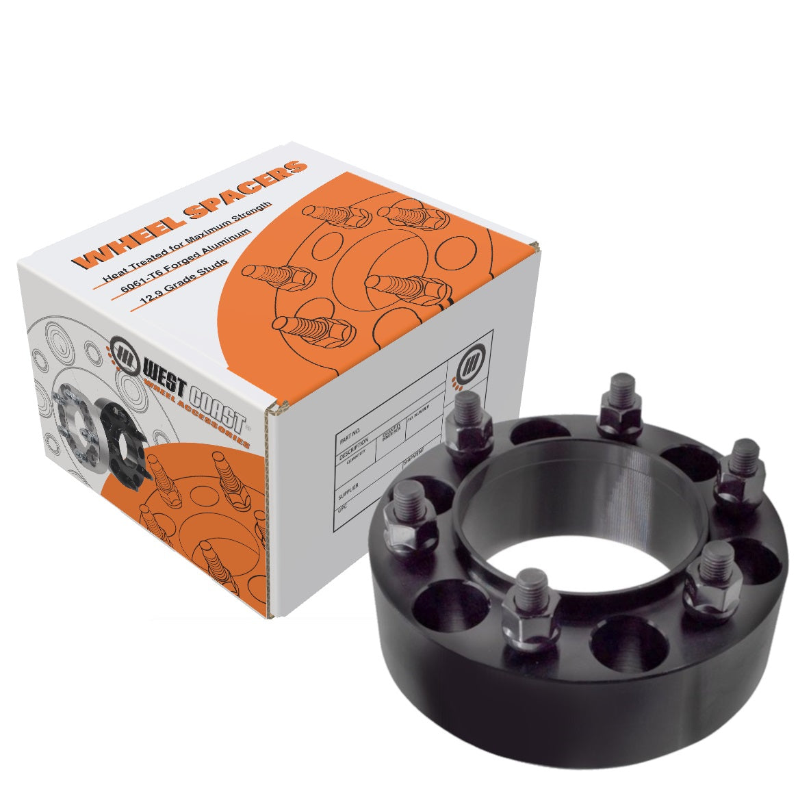 6x139.7 Bolt Pattern | 1.5" | 106mm CB | 12x1.50 Studs Black - West Coast Wheel Accessories 15-6550-6550-106HC