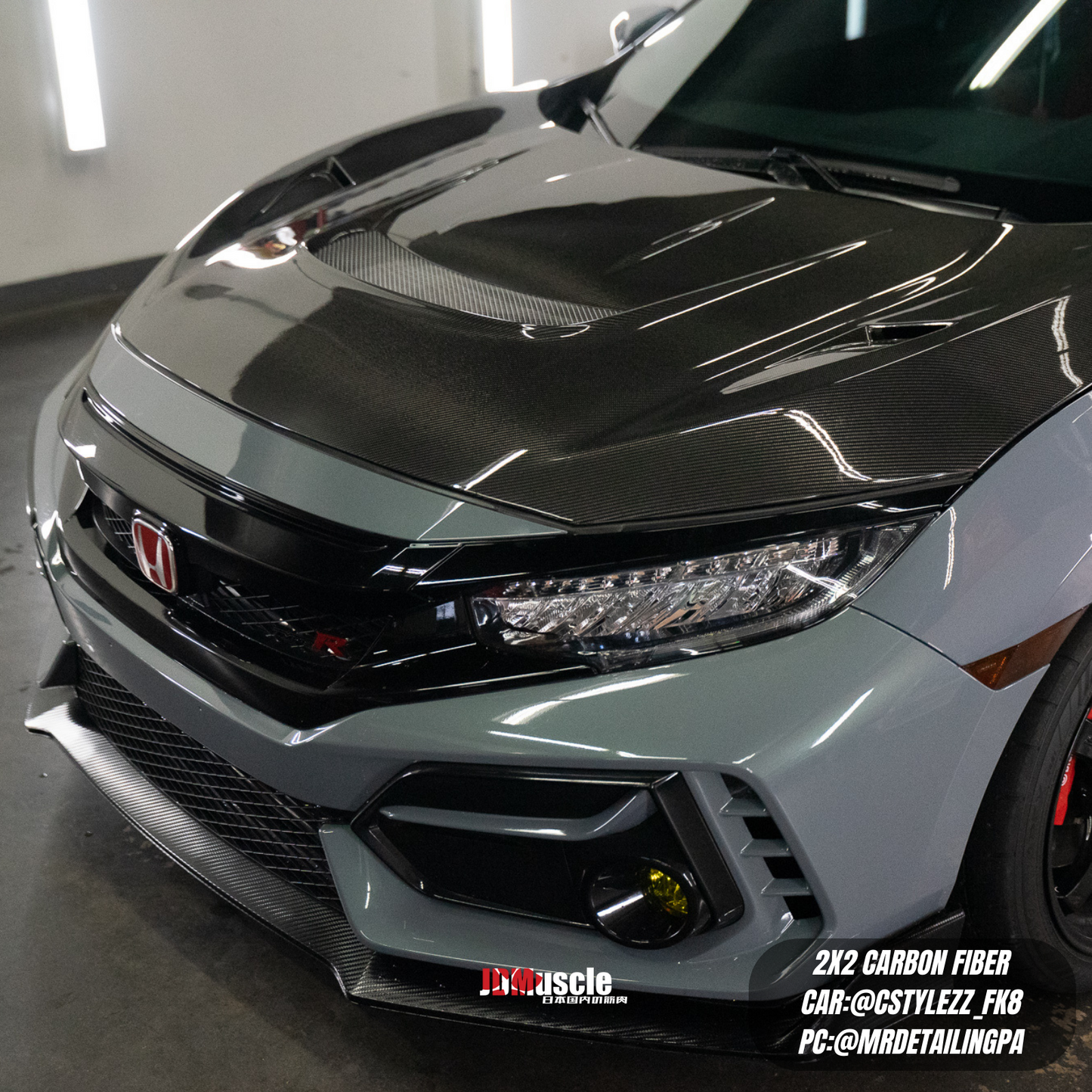 JDMuscle Tanso Carbon Fiber Hood VS Style 2017+ Honda Civic Type R FK8 *Special Order No Cancelations