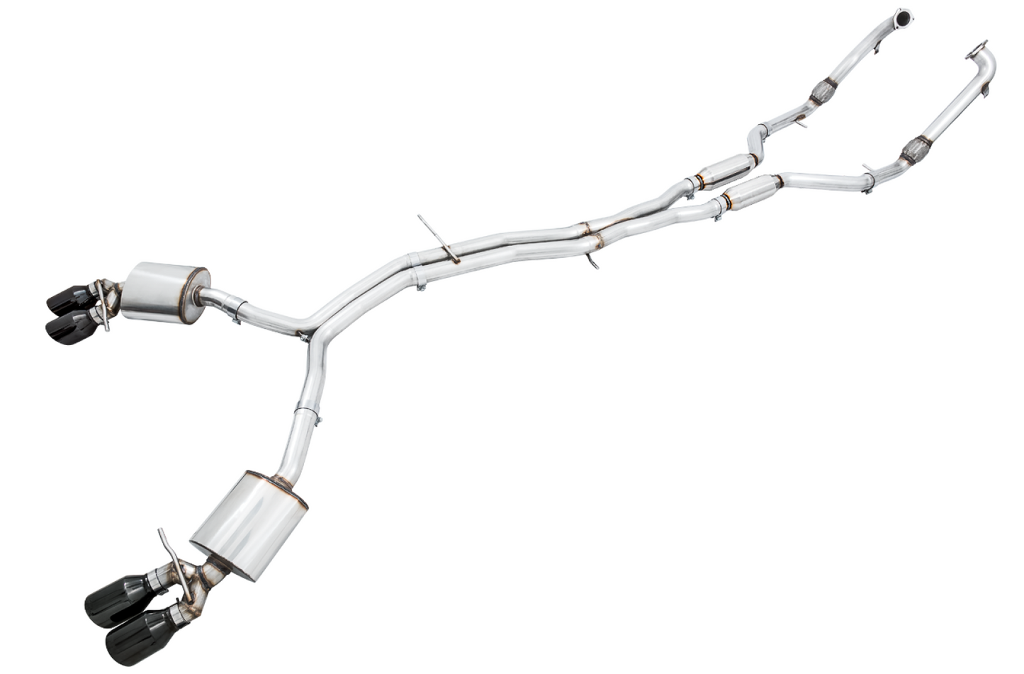 AWE Tuning SwitchPath Exhaust for Audi B9 S4 - Non-Resonated - Diamond Black 102mm Tips 3025-43034