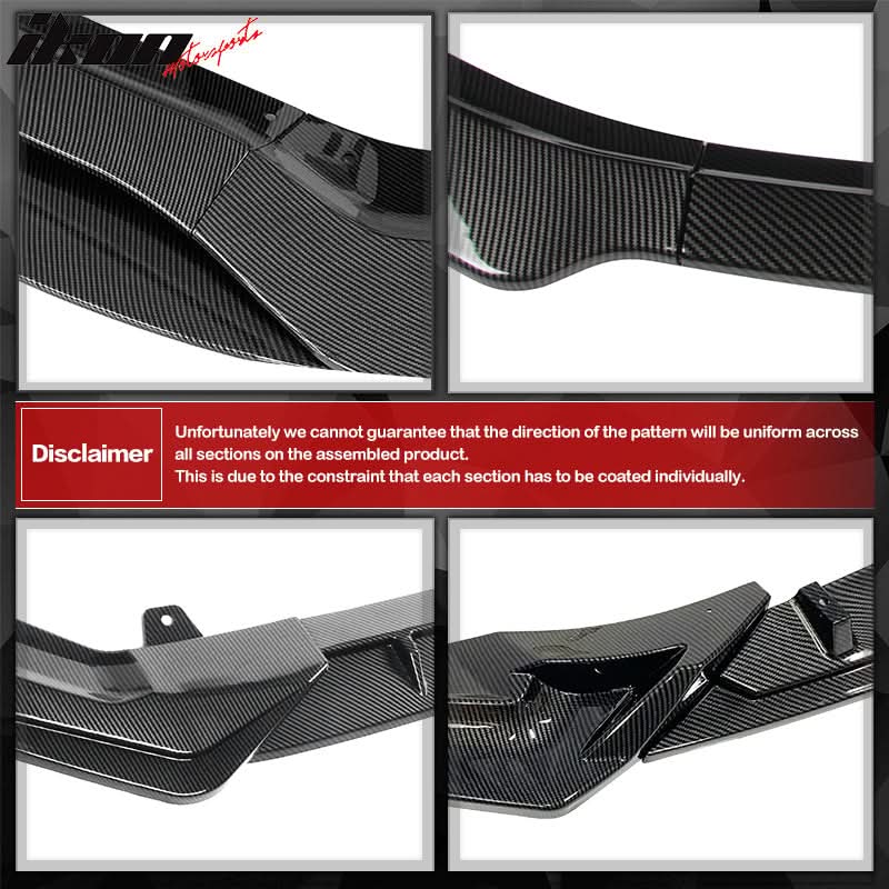 2014-2017 Infiniti Q50 Carbon Fiber Print 3PCS Front Bumper Lip PP