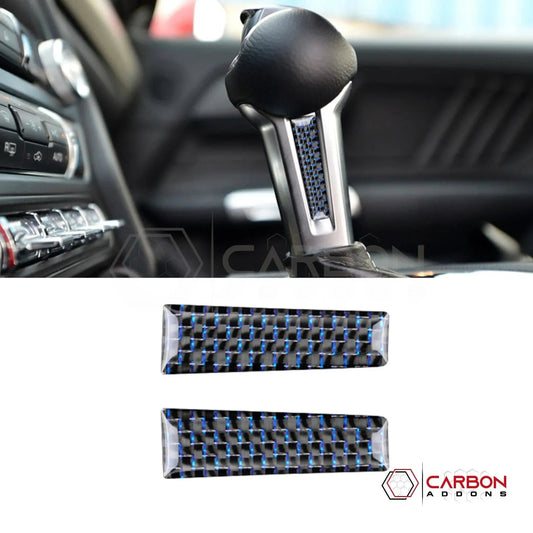 Carbon Fiber Shift Knob Side Trim Overlay for 2015–2023 Ford Mustang