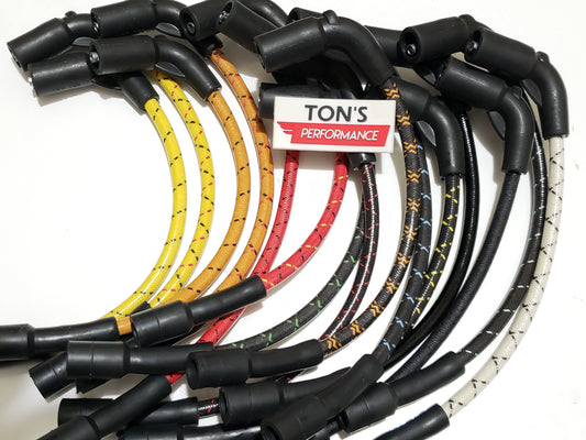 Cloth Braided Plug Wires Harley Sportster 2007+ / PAIR OF SHORT WIRES FOR RELOCATED COIL