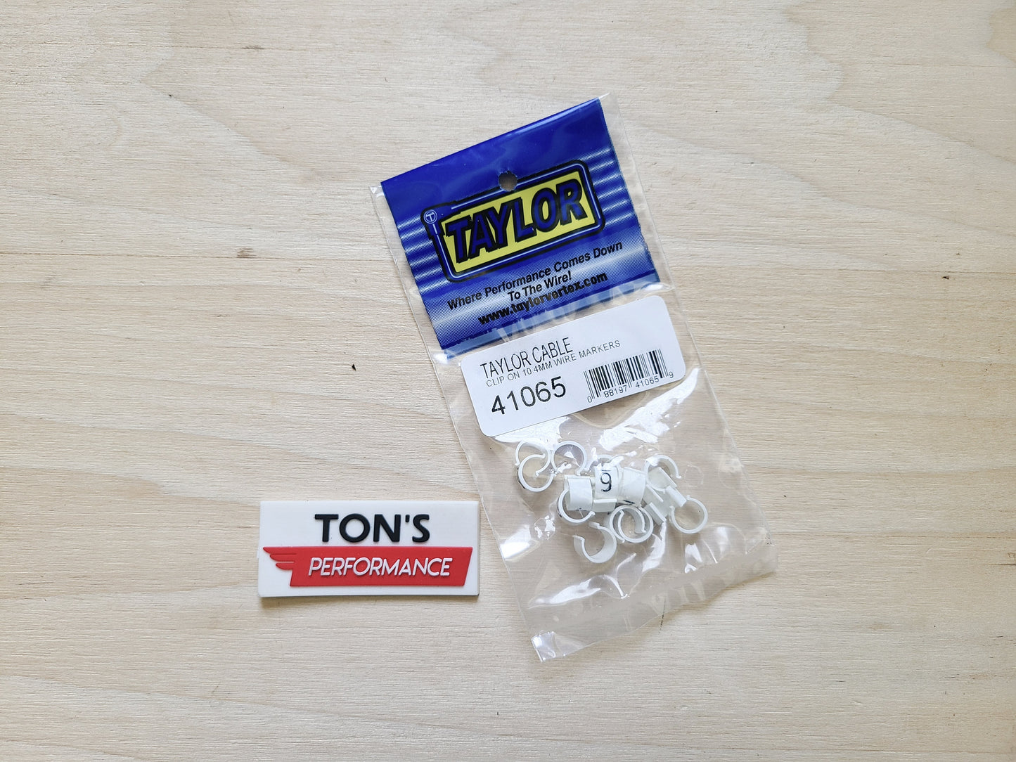 Taylor Cable Spark Plug Wire Marker Clip-On White Nylon Clips With Black Numbers
