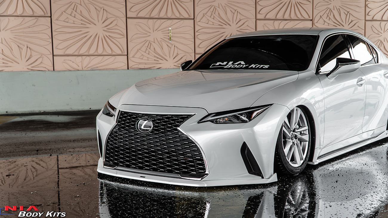 Lexus IS Base Model NIA full splitter lip bodykit 5pcs (front lip, side skirts, rear apron spats) 2021-2025 in ABS or Carbon Fiber