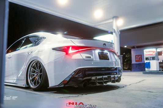 Lexus IS Base Model NIA Full lip Body Kit 6pcs (Front Splitter, Side Skirt Rockers, Rear apron spats, Diffuser Bumper Extension) 2021-2025 in ABS or Carbon Fiber