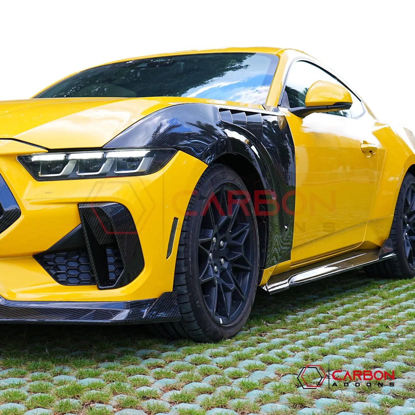 GTD-Style Carbon Fiber Front Fenders for 2024+ Ford Mustang (V2)