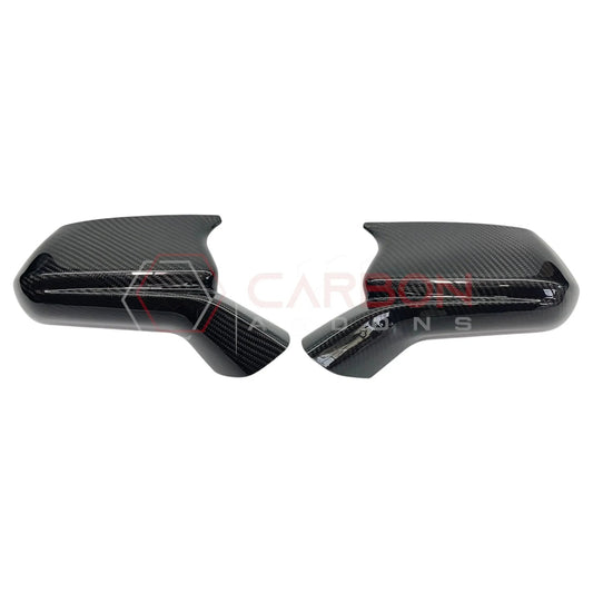 2016-2024 Camaro Real Carbon Fiber M Style Mirror Covers - With Winglet