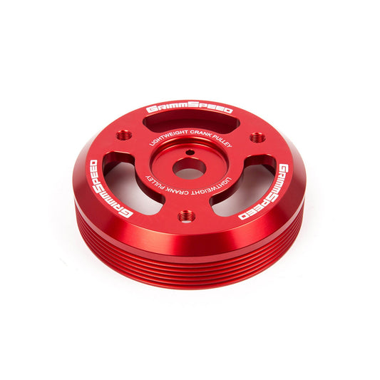 GrimmSpeed Lightweight Crank Pulley - Red - 2015-21 Subaru WRX, 2013-21 Subaru BRZ GRM095024