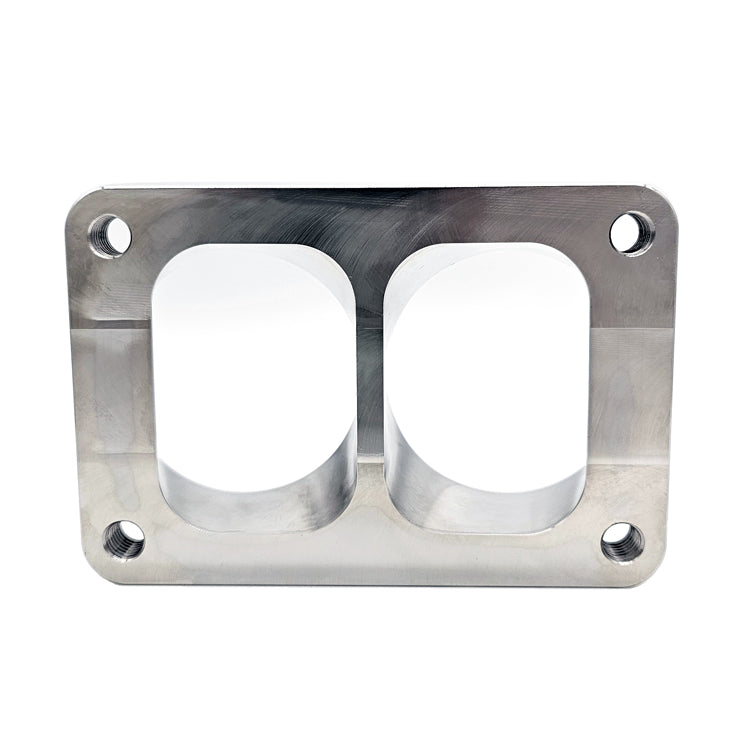 Transition Turbo Flange - Divided T6 to Dual 2.500" OD Tube - 304 Stainless