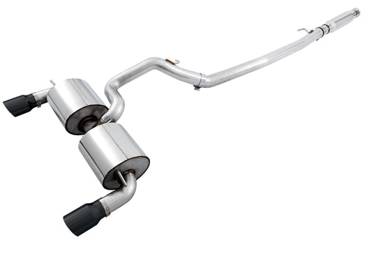 AWE Tuning Touring Edition Cat-back Exhaust for Ford Focus RS - Resonated - Diamond Black Tips 3020-33042