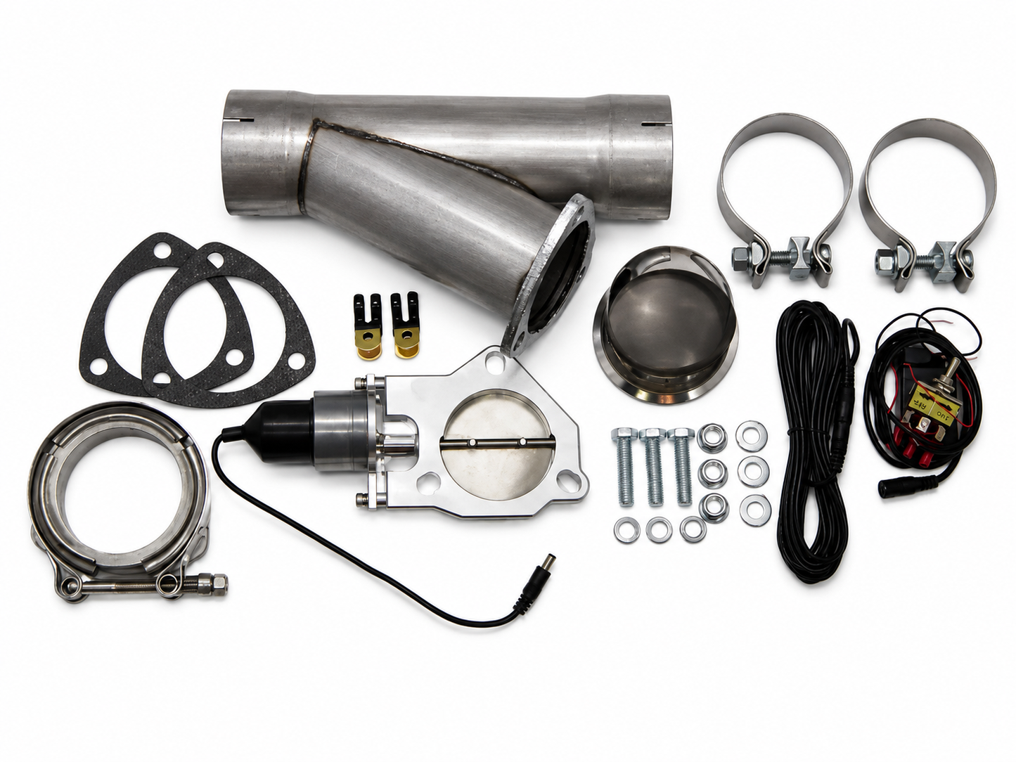 Granatelli 3-Inch Single Round Electronic Mild Steel Slip-Fit Exhaust Cutout Kit – 303530