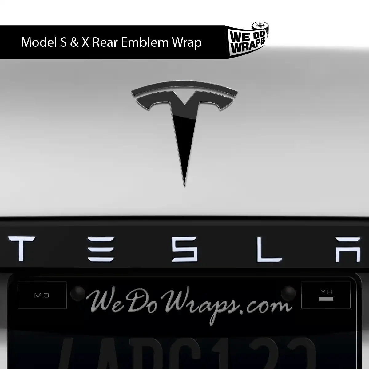 3M Gloss Black Tesla Emblem Decals (Front + Back) | Model X