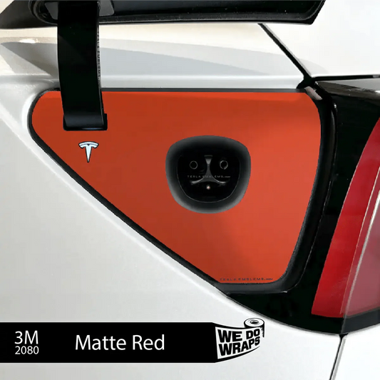 3M Matte Red Tesla Charge Port Wrap | Model Y