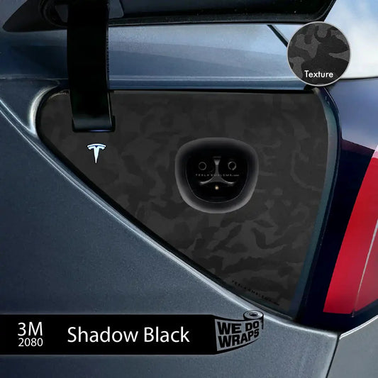 3M Shadow Black Camo Tesla Charge Port Wrap | Model 3