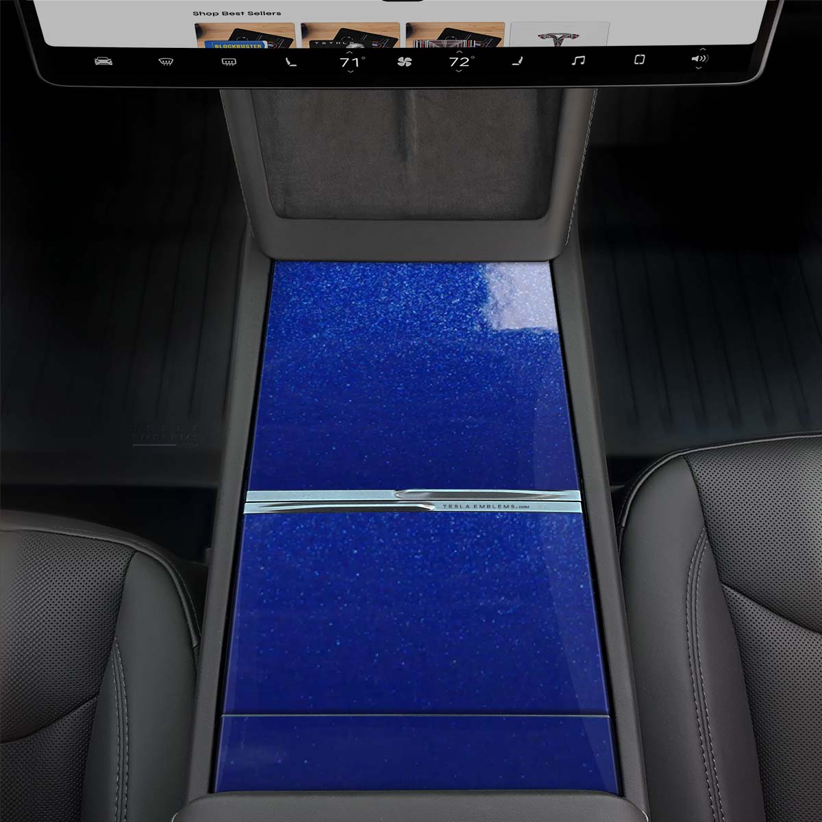 3M Deep Blue Metallic | Tesla Center Console Wrap Kit | Model Y 2026