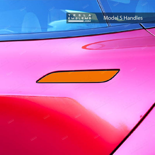 3M Gloss Deep Orange Tesla Door Handle Decals (4pcs)
