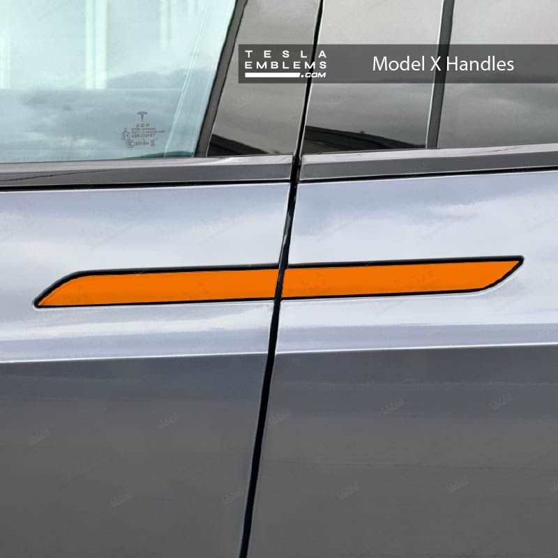3M Gloss Deep Orange Tesla Door Handle Decals (4pcs)