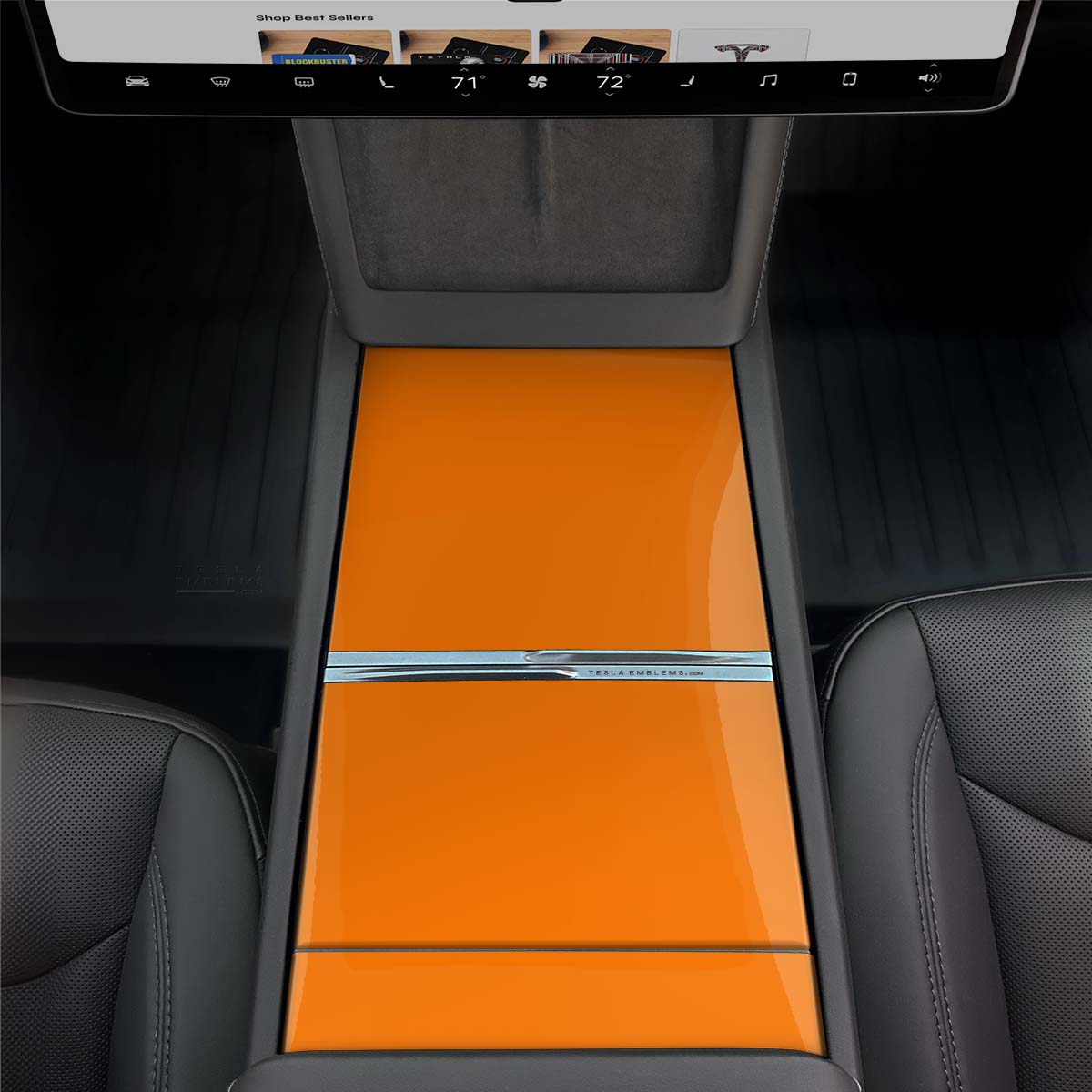 3M Gloss Deep Orange | Tesla Center Console Wrap Kit | Model Y 2026