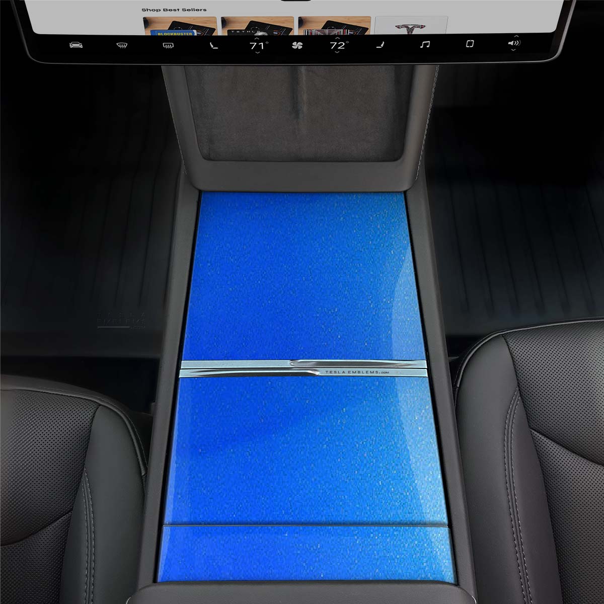 3M Gloss Fire Blue | Tesla Center Console Wrap Kit | Model Y 2026