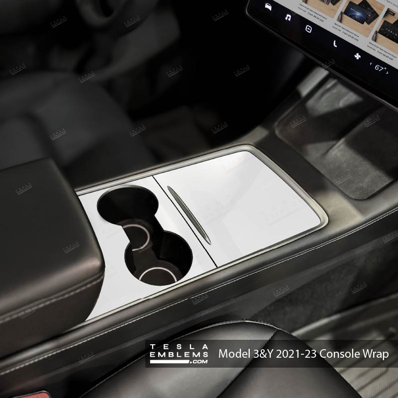 3M Gloss White | Tesla Center Console Wrap Kit | Model 3 '21-24