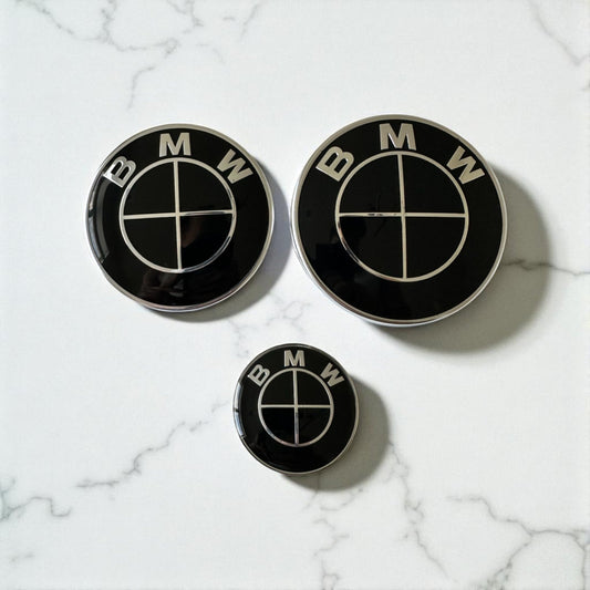 3Pcs BMW Emblem / Badge For Steering Wheel, Hood, Trunk