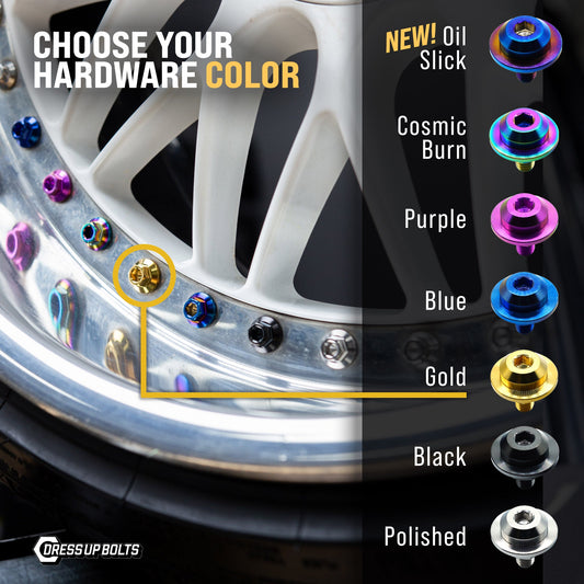 Titanium Three Piece Wheel Bolts - M7 x 32mm