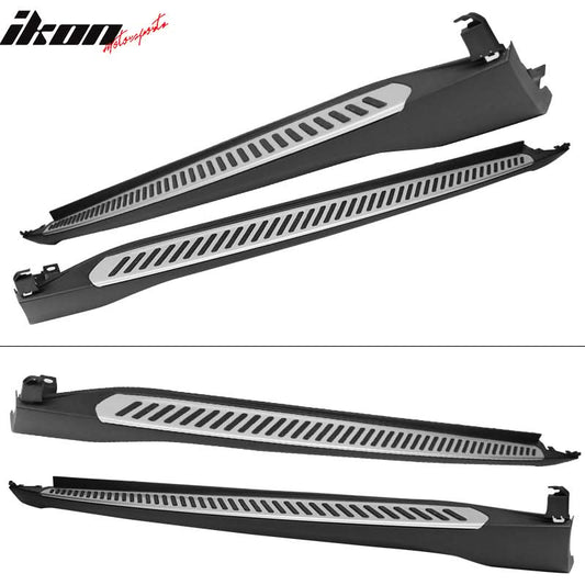 2015-2019 BMW X6 F16 Black & Silver 2PCS Running Boards Side Step Bars