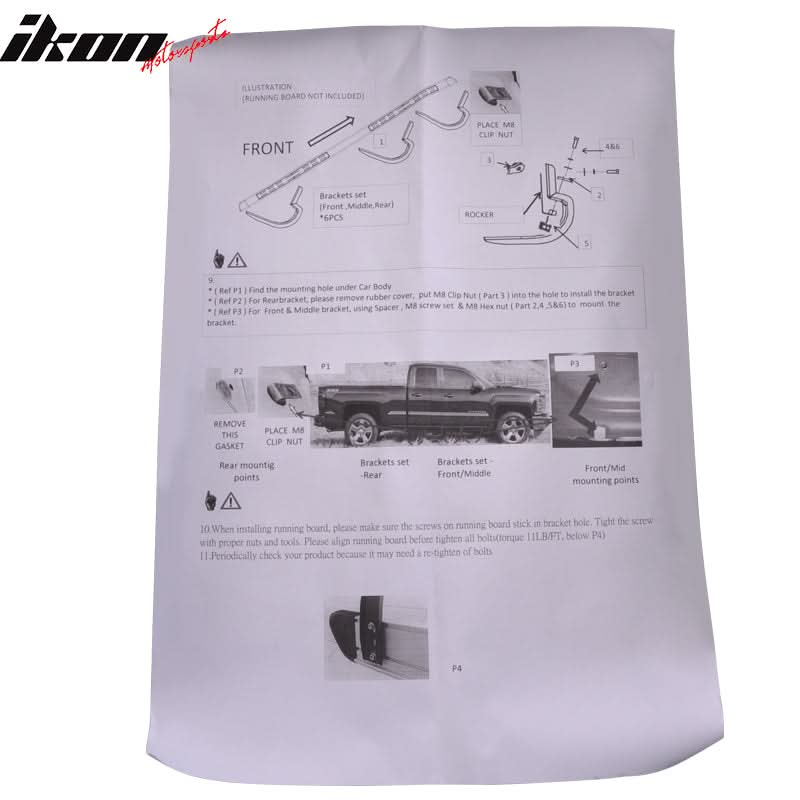 2007-2014 GMC Sierra Double Cab Running Board Bracket Aluminum
