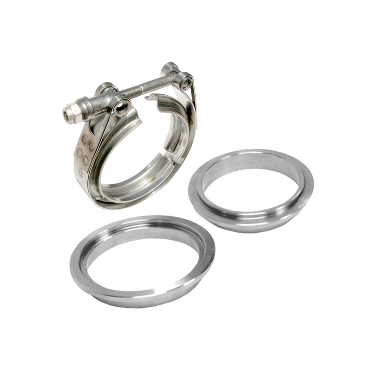 Standard 304 Stainless Steel Clamps-Aluminum Flanges - 3 piece Set (1C 1M 1F) (Built To Order) - PPE - Pacific Performance Engineering