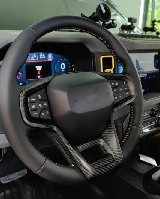 2021+ Bronco Real Carbon Fiber Steering Wheel Button Trim Cover