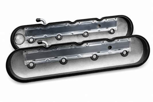 Granatelli Motor Sports LS Valve Cover with Integral Angled Coil Mounts Black Wrinkle Finish, 4.8, 5.3, 5.7, 6.0, 6.2, 7.0L, Pair - 640367