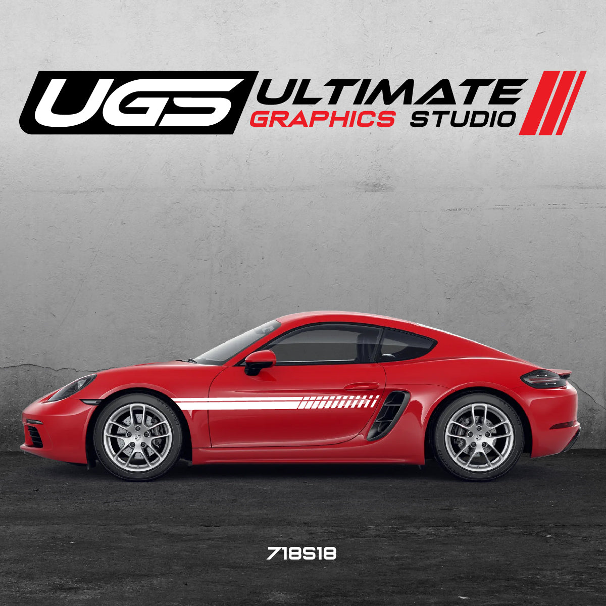 Racing Door Graphics 2 Color for Porsche Models