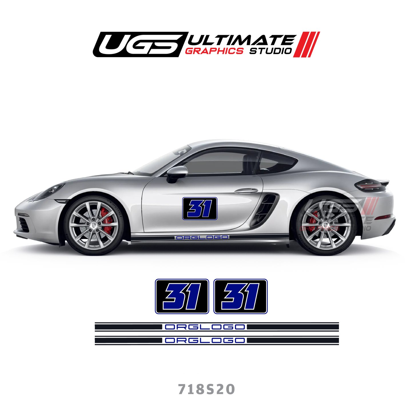 Racing Number - Skirt Stripe for Porsche Models