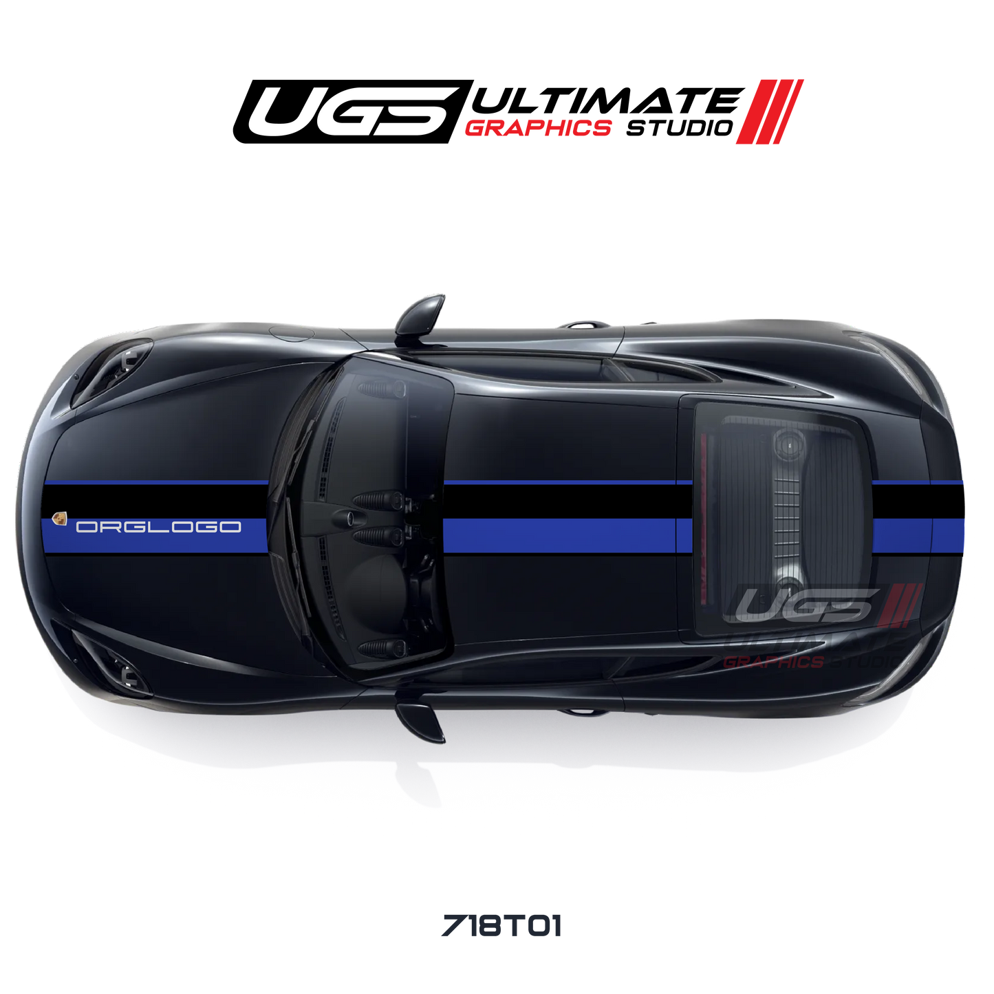 Racing 2 Color Thin Top Graphic for Porsche Models