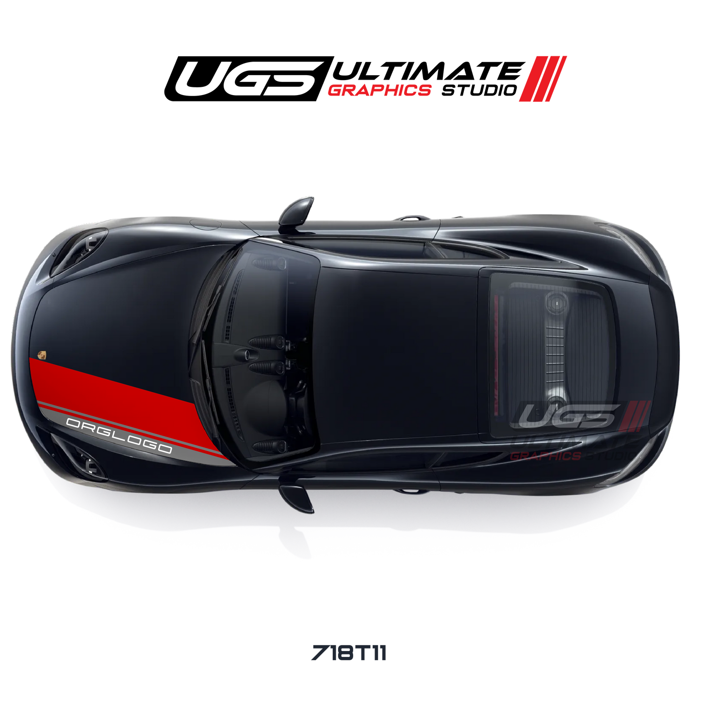 Racing 2 Color Hood Graphic for Porsche Models