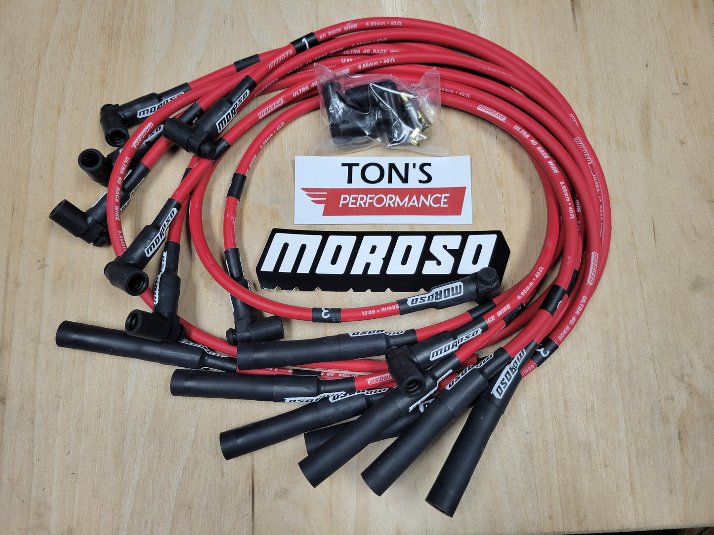 Moroso 73688 Ultra 40 8.65mm Spark Plug Wires Big Block Chevy BBC RED HEI OVC