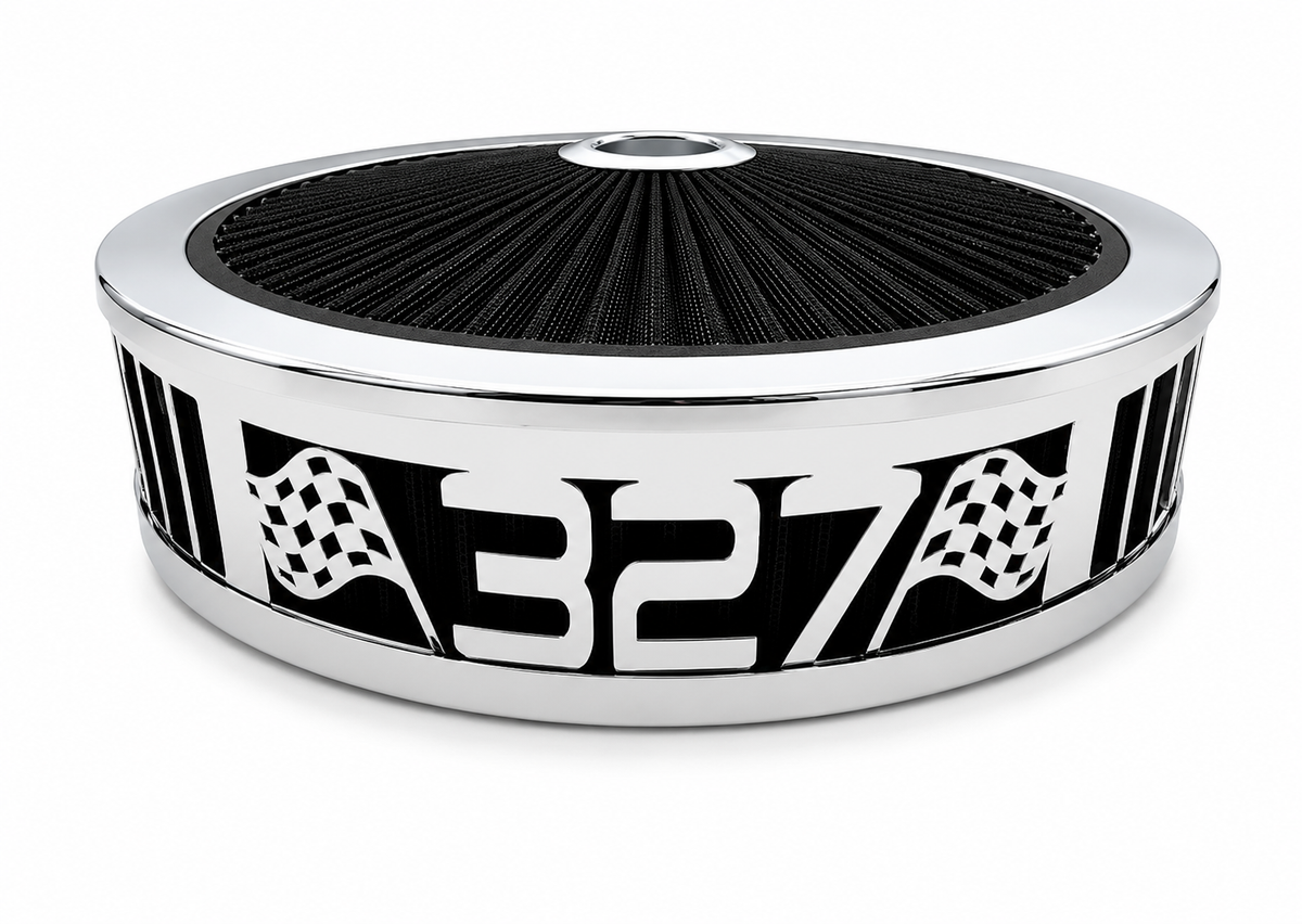 Granatelli Blingz Beauty Bandz Black & Chrome Air Filter Assembly – 327 Graphic – 750033