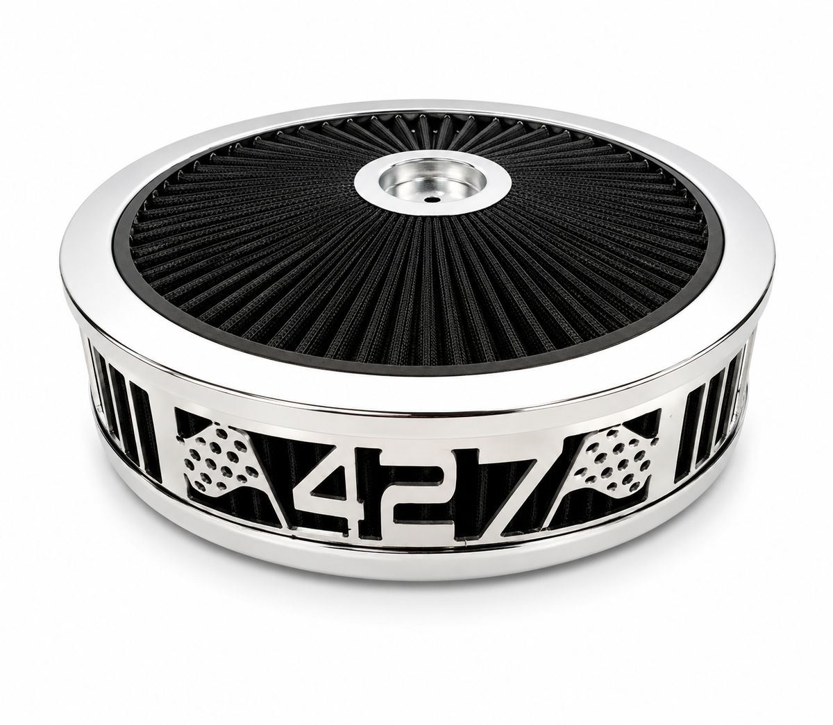 Granatelli Blingz Beauty Bandz Black & Chrome Air Filter Assembly – 427 Graphic – 750036