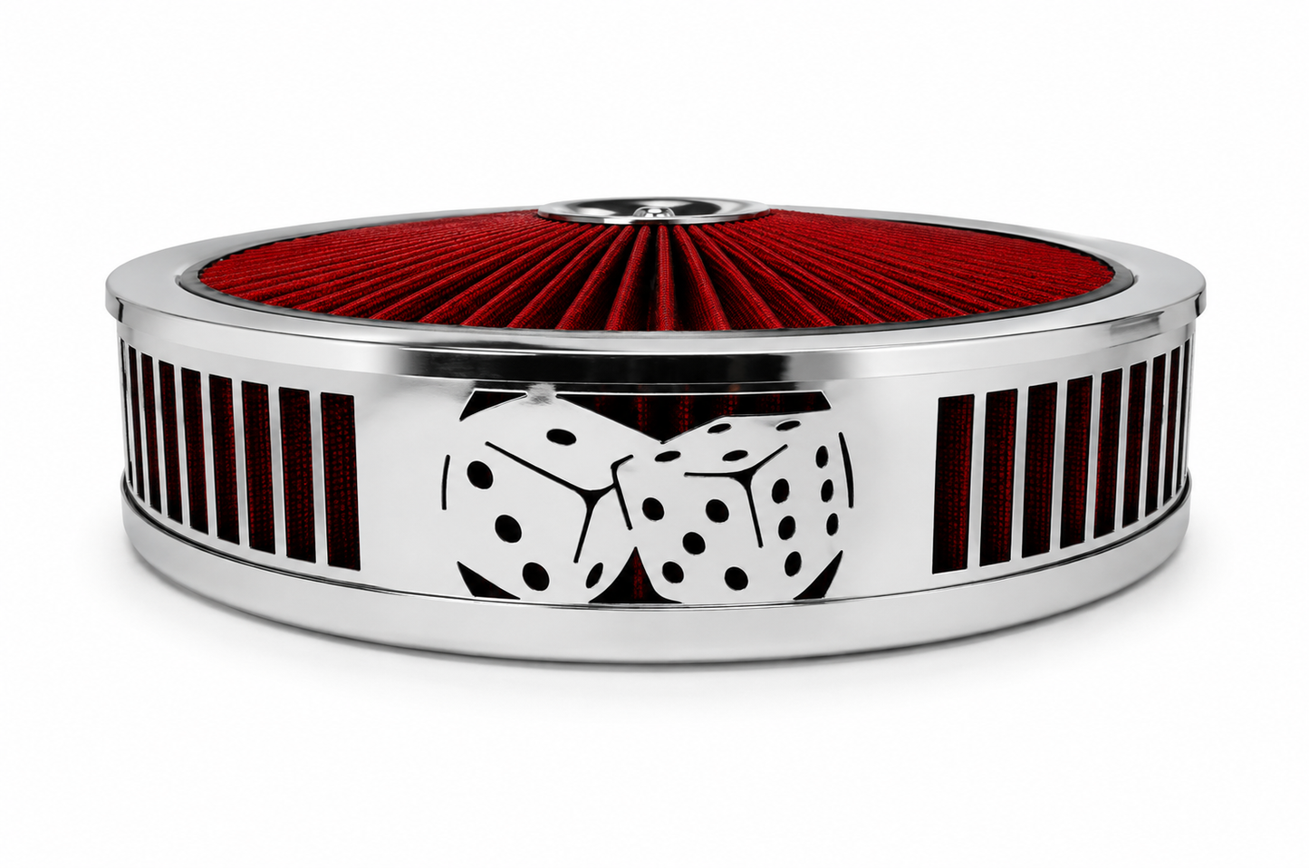 Granatelli Blingz Beauty Bandz Red & Chrome Air Filter Assembly – Craps Graphic – 750039